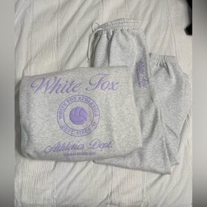 White fox Gray with Purple Print Set